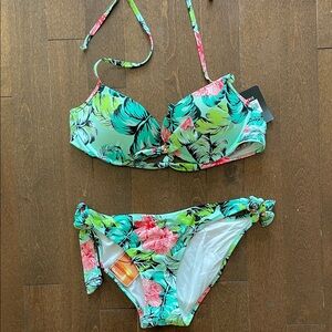 Bluenotes Tropical Floral Bikini - Green and Pink